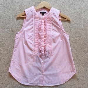 J. Crew | Sleeveless Ruffle Button Down Shirt